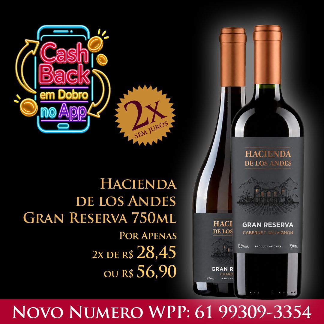 Hacienda de los Andes Gran Reserva 750 ml R$ 56,90