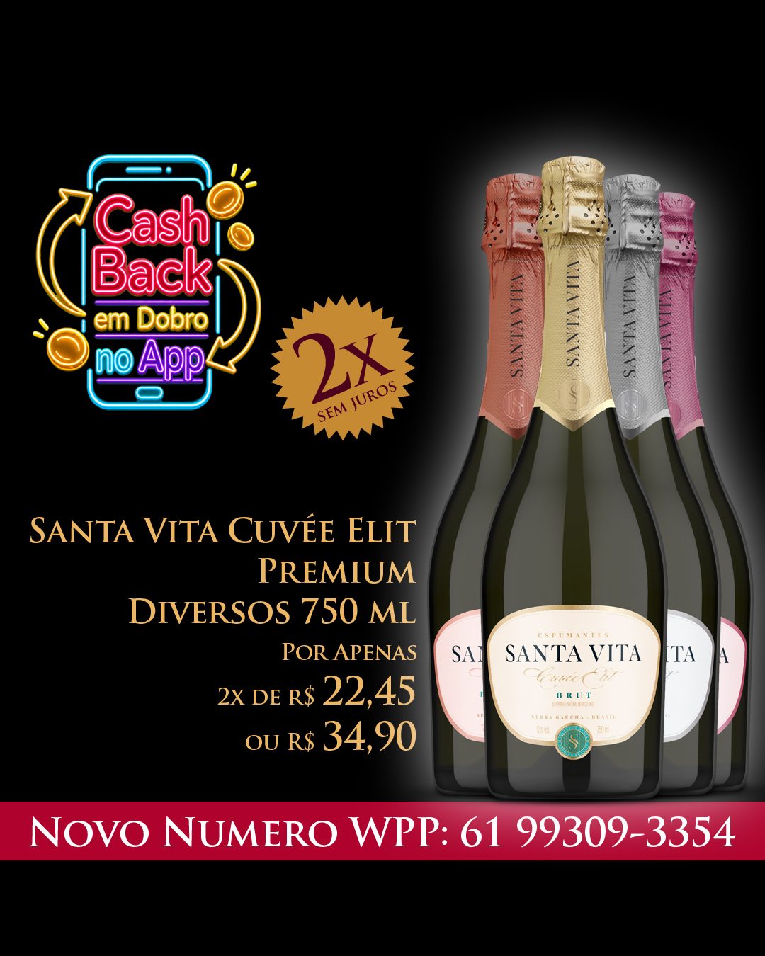 Santa Vita Cuvee Elit 750 ml R$ 34,90