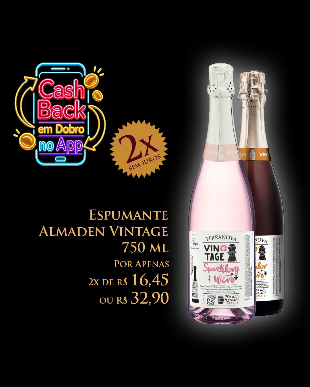 Espumante Almaden Vintage 750 ml R$ 32,90